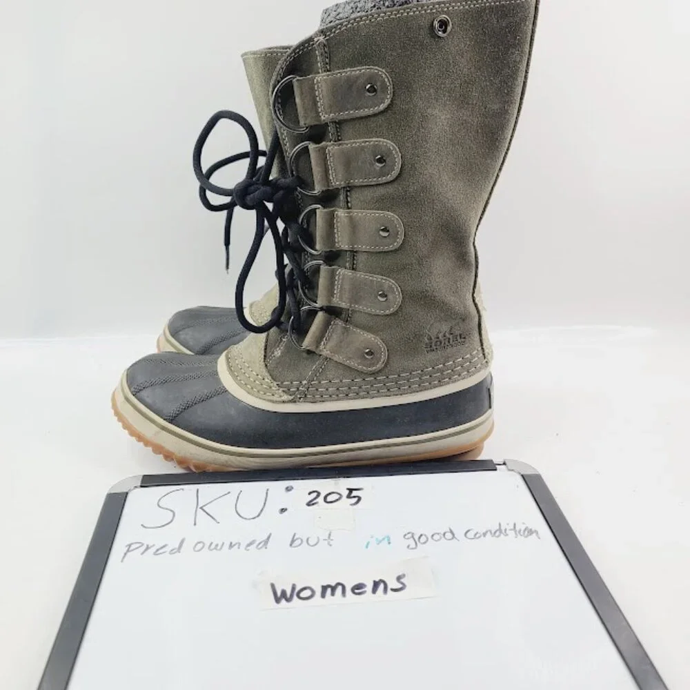 Sorel Women's Green Joan‎ Of Arctic NL1540-383 Leather Mid-Calf Winter Boot Sz 8